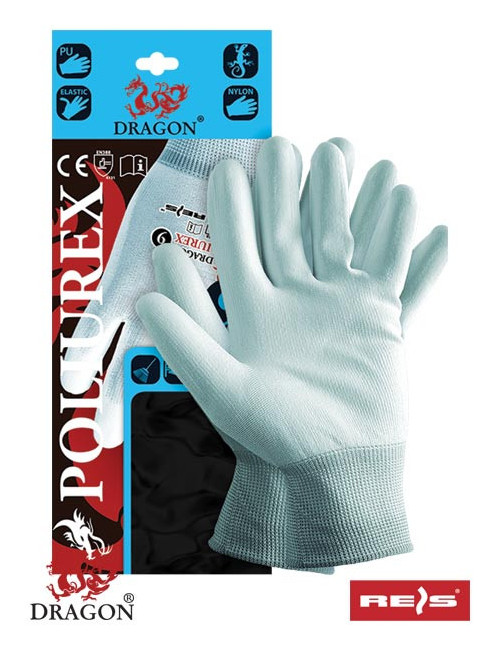 Protective gloves poliurex jnw light blue-white Reis