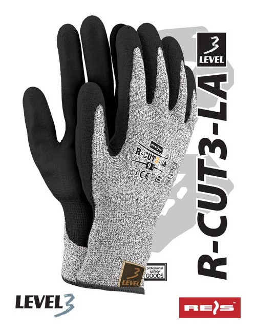 Protective gloves r-cut3-la bwb black-white-black Reis