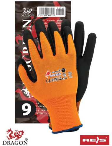 R-Screen PB Schutzhandschuhe orange-schwarz Reis