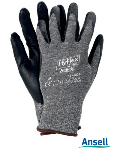 Protective gloves rahyflex11-801 sb grey-black Ansell