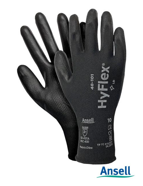 Rasensil48-101 bb Schutzhandschuhe schwarz-schwarz Ansell