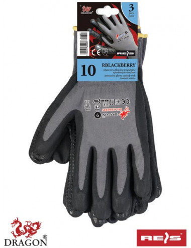 Protective gloves rblackberry-s sb grey-black Reis