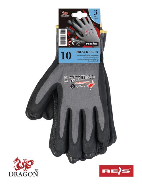 Rblackberry-s sb Schutzhandschuhe grau-schwarz Reis