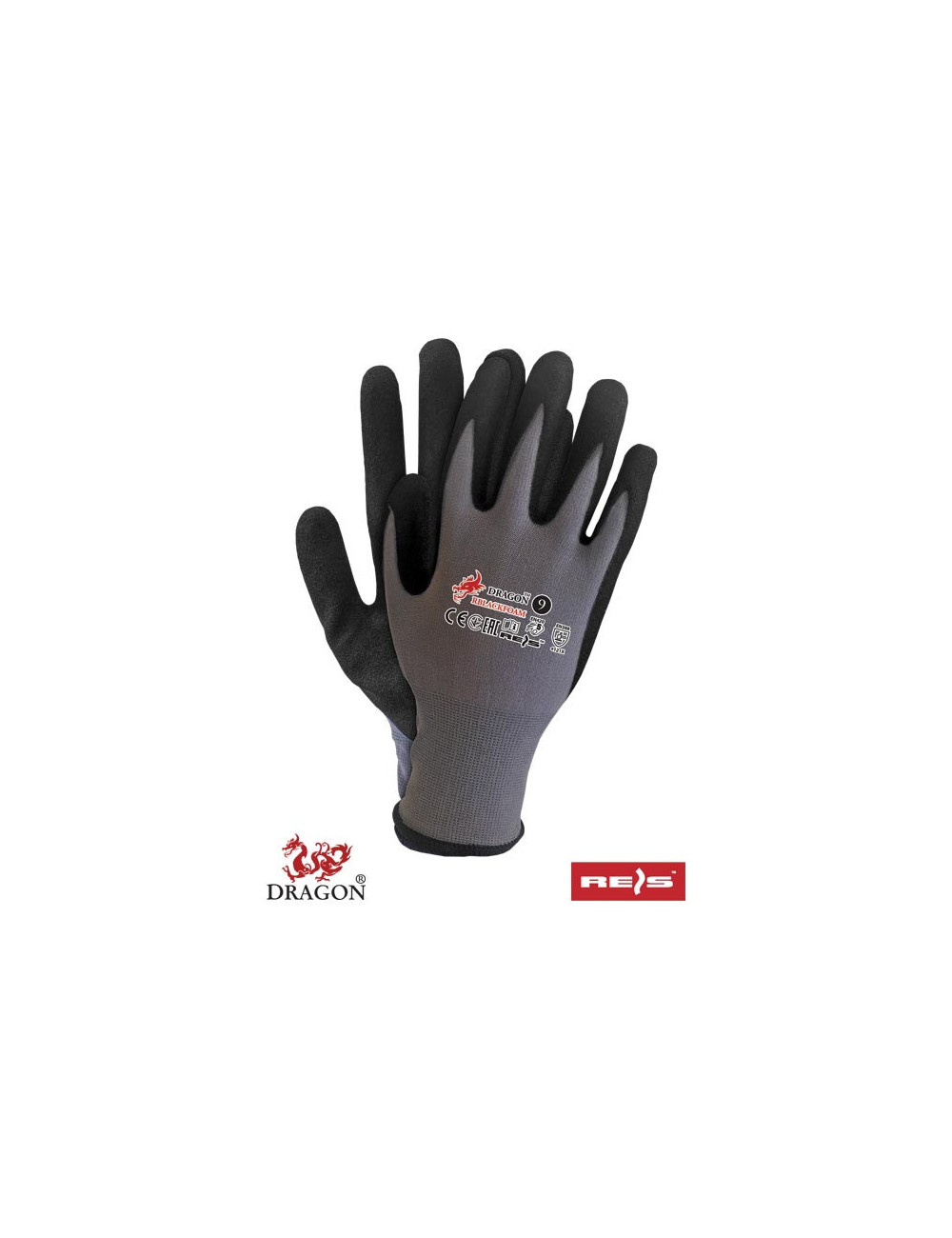 Protective gloves rblackfoam sb grey-black Reis