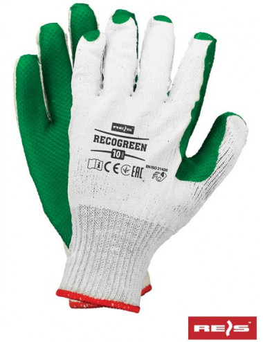 Protective gloves recogreen wz white-green Reis
