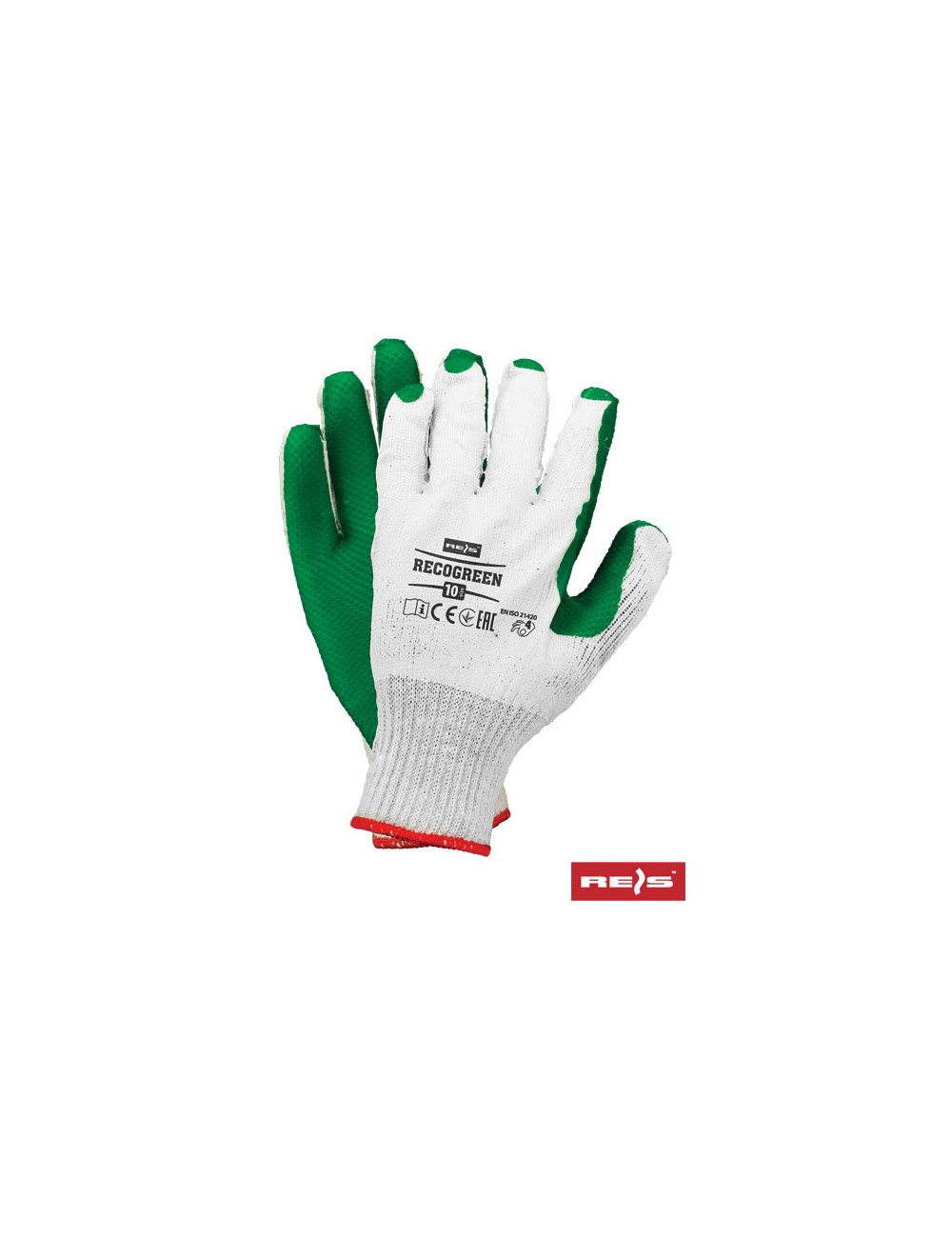 Protective gloves recogreen wz white-green Reis