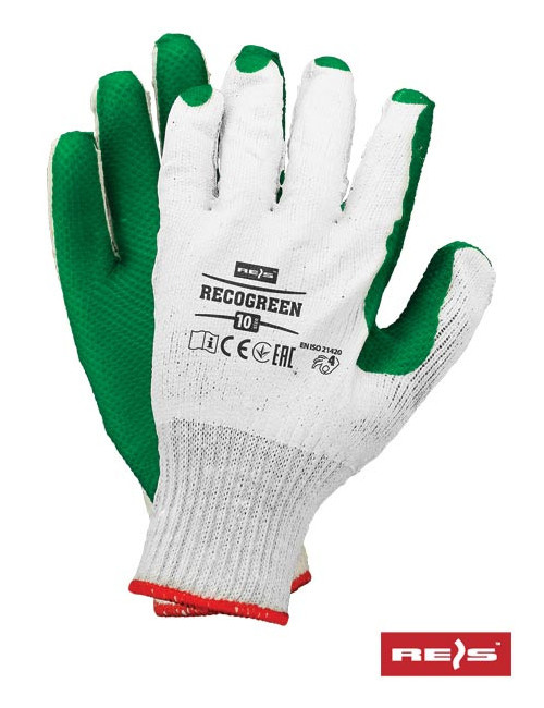 Recogreen Schutzhandschuhe in Weiß und Grün Reis