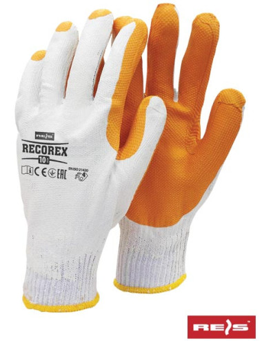Recorex WP Schutzhandschuhe weiß und orange Reis
