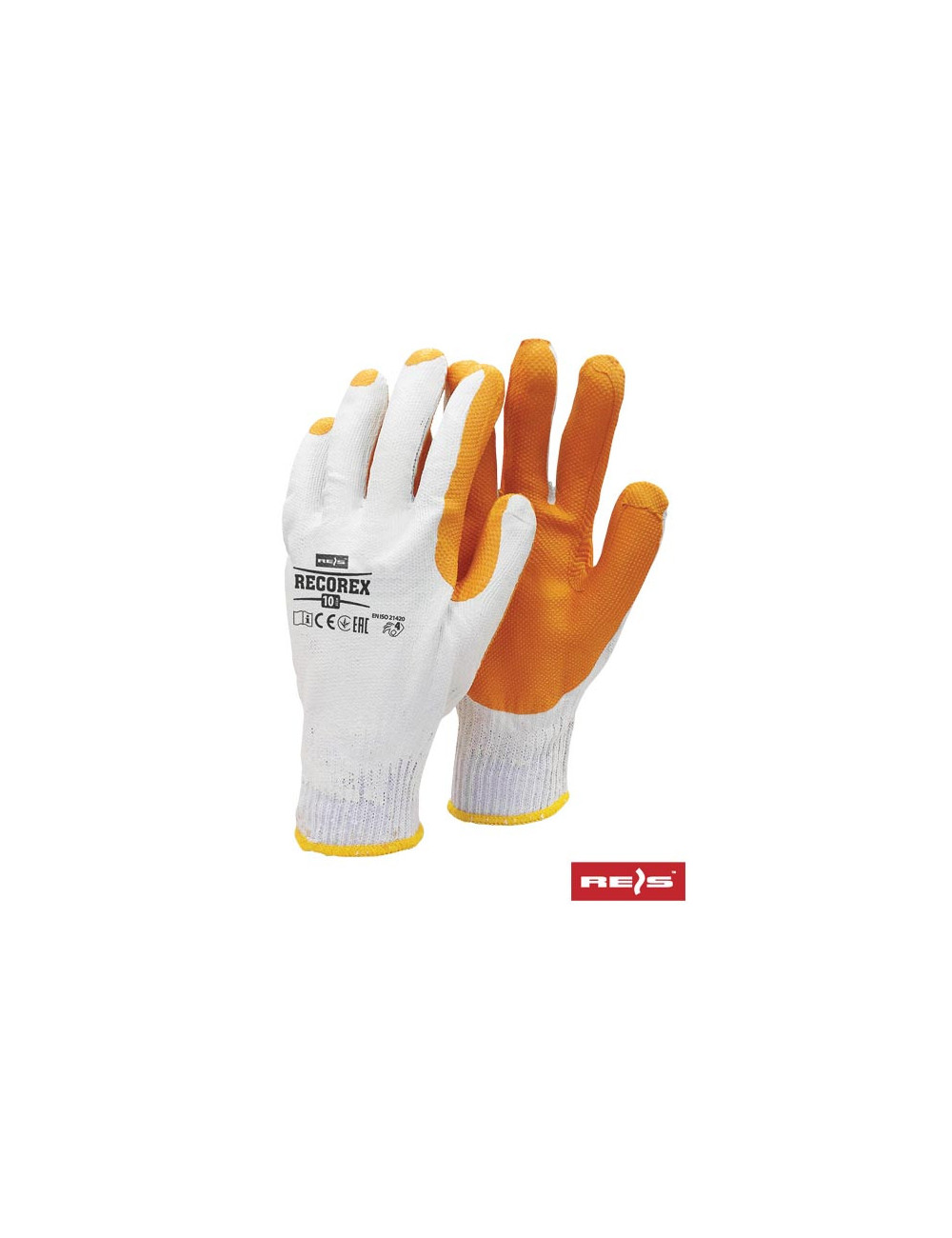 Protective gloves recorex wp white-orange Reis
