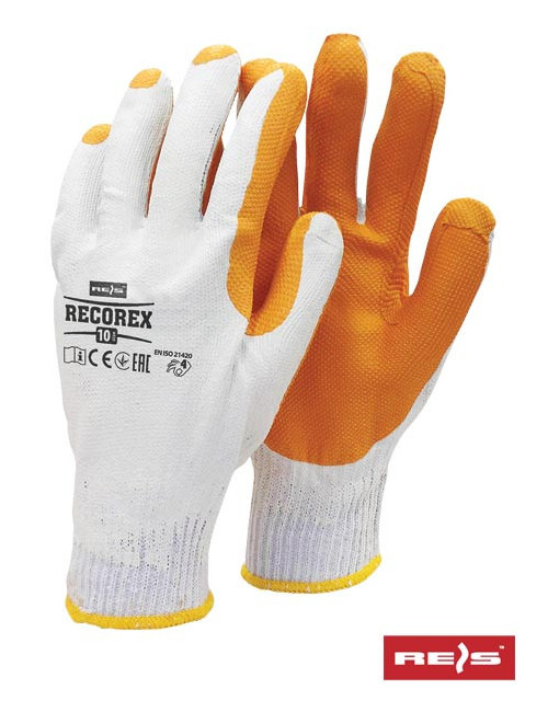 Protective gloves recorex wp white-orange Reis
