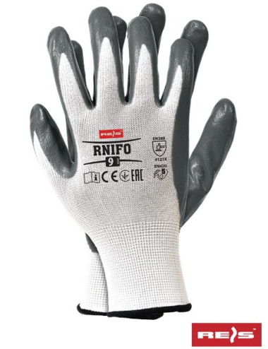 Rnifo-Schutzhandschuhe in Weiß und Grau Reis