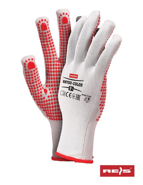 Protective gloves rnydo wc white-red Reis