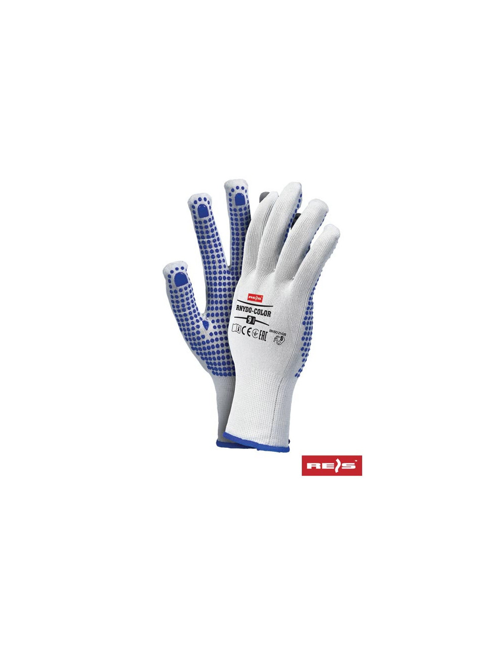 Protective gloves rnydo wn white-blue Reis