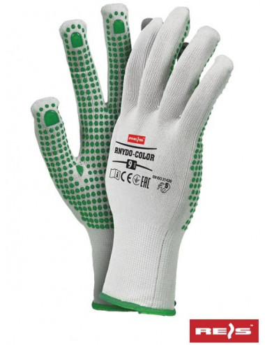 Protective gloves rnydo wz white-green Reis