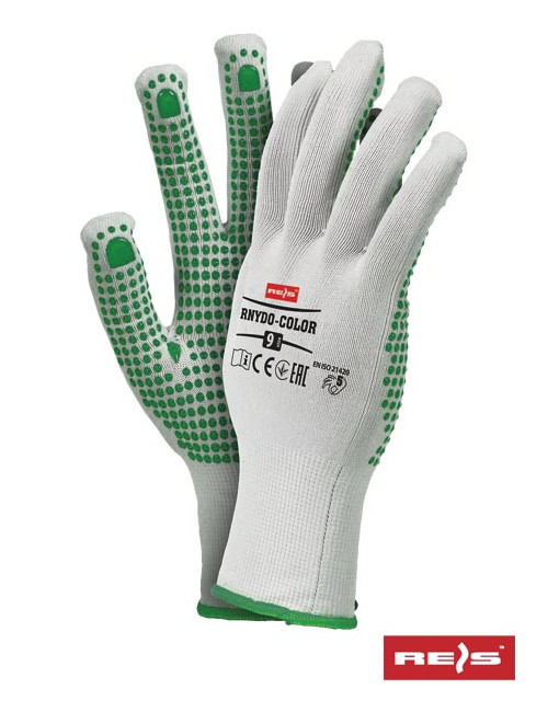 Protective gloves rnydo wz white-green Reis