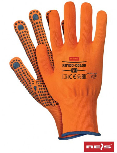 Rękawice ochronne rnydo-color pn pomarańczowo-niebieski Reis