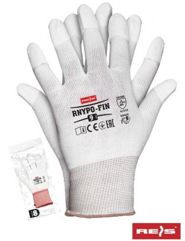 Protective gloves rnypo-fin w white Reis
