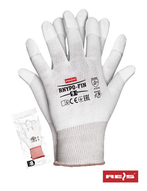 Protective gloves rnypo-fin w white Reis