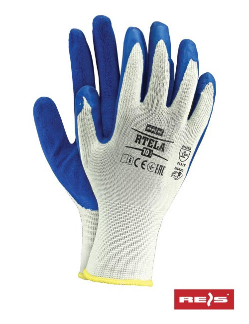 Protective gloves rtela wn white-blue Reis
