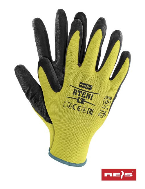 Protective gloves rteni yb yellow-black Reis