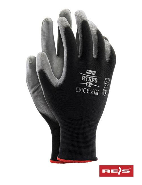 Protective gloves rtepo bs black-grey Reis