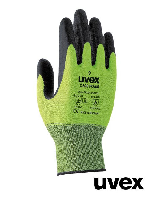Rękawice ochronne zb zielono-czarny Uvex Ruvex-c500foam