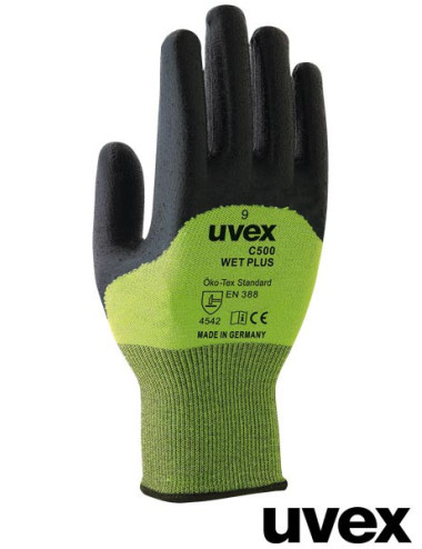 Protective gloves zb green-black Uvex Ruvex-c500wet