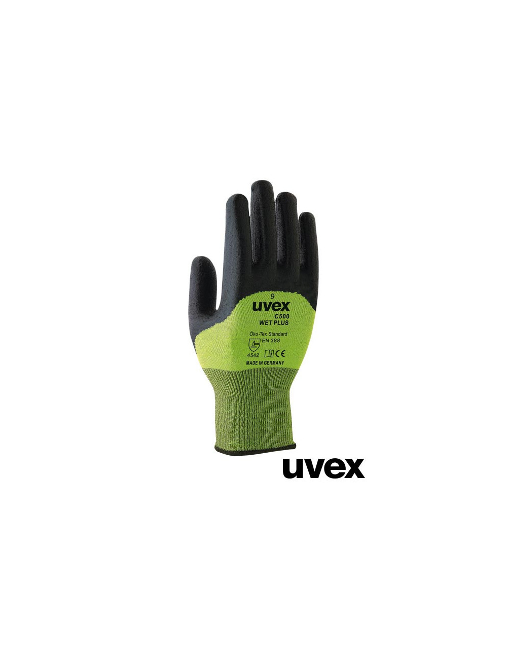 Schutzhandschuhe zb grün und schwarz Uvex Ruvex-c500wet