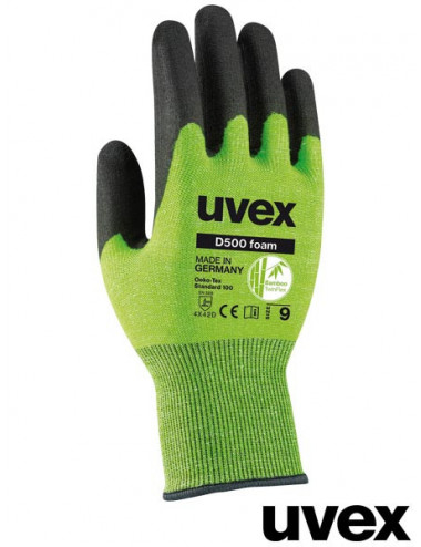 Rękawice ochronne zb zielono-czarny Uvex Ruvex-d500foam