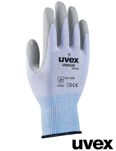Protective gloves bws black-white-gray Uvex Ruvex-uni6649