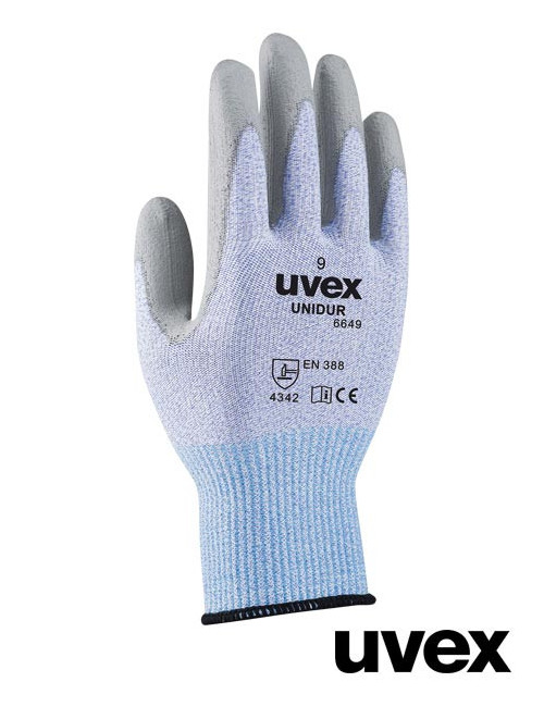 Rękawice ochronne bws czarno-biało-szary Uvex Ruvex-uni6649