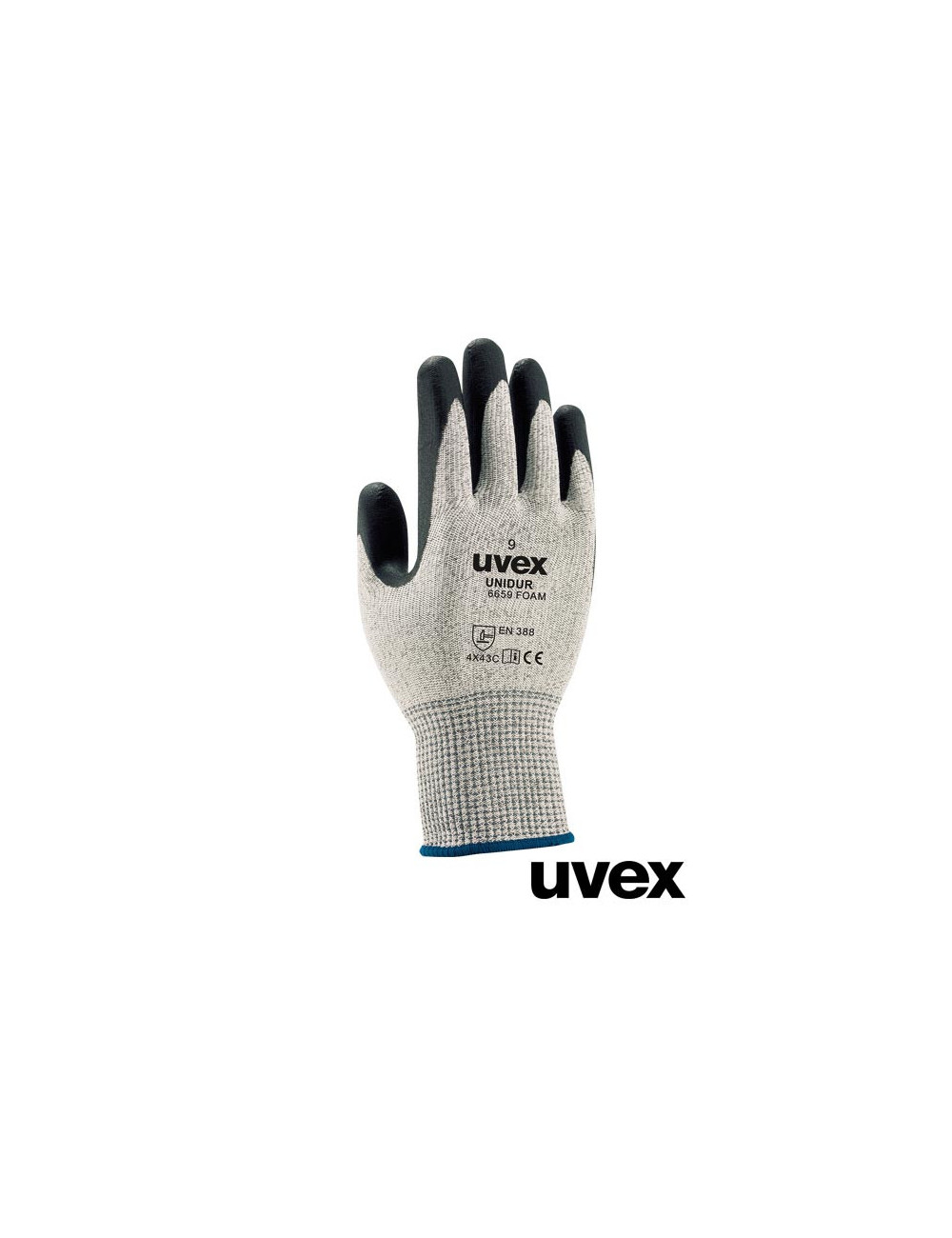 BWS Schutzhandschuhe schwarz, weiß und grau Uvex Ruvex-uni6659f