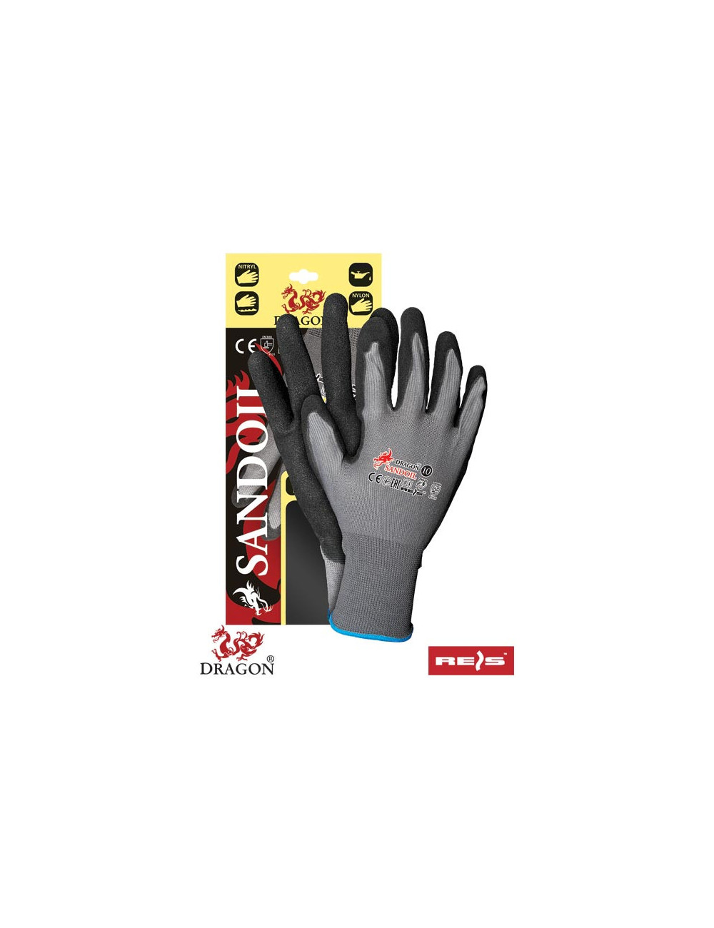 Protective gloves sandoil sb grey-black Reis
