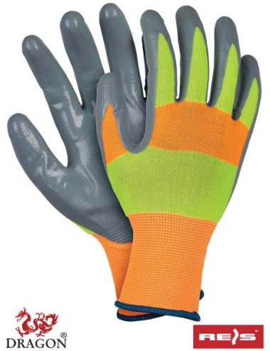 Protective gloves strada pys orange-yellow-gray Reis