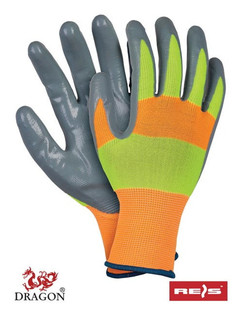 Protective gloves strada pys orange-yellow-gray Reis