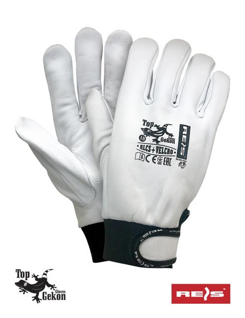 Protective gloves made of goatskin, Velcro fastener