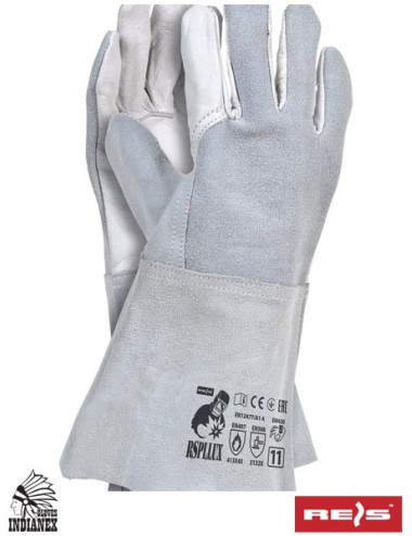 Leather welding gloves, protective, meets safety standards