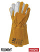Welding gloves made of cowhide, flame retardant thread, yellow and white