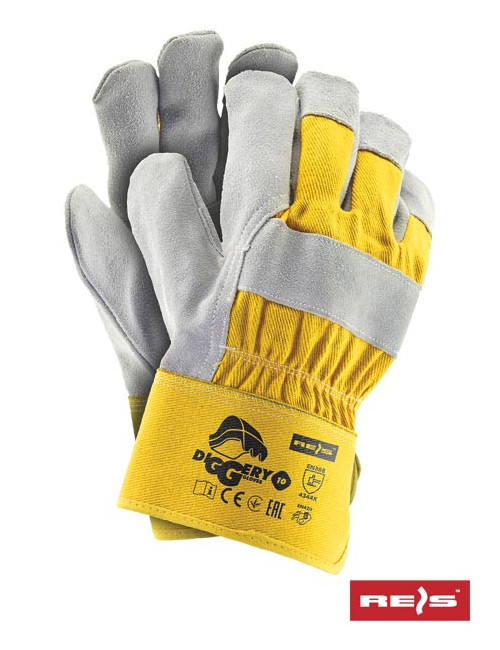 Baggerschutzhandschuhe YJS gelb-hellgrau Reis