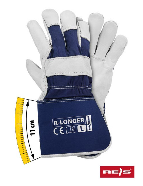 R-längere-l-gw-schutzhandschuhe marineblau und weiß Reis