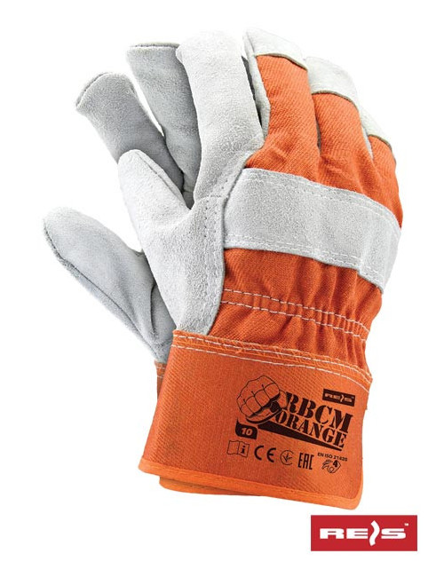 rbcmorange pjs Schutzhandschuhe orange-hellgrau Reis