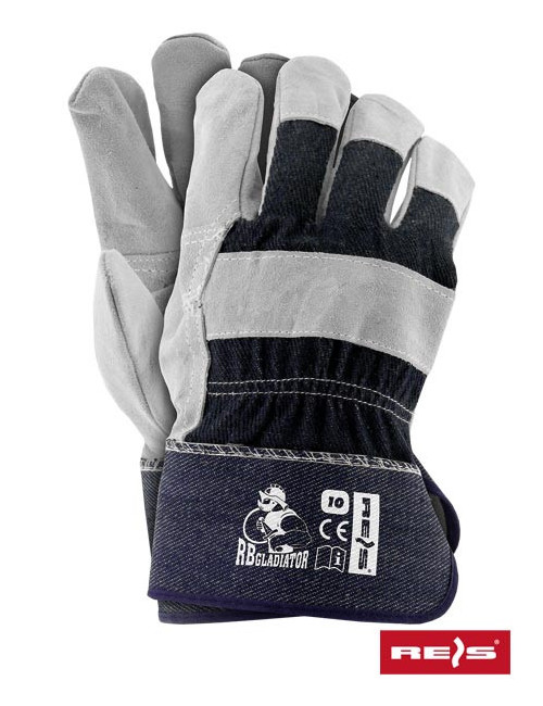 rbgladiator gjs sicherheitshandschuhe marineblau und hellgrau Reis