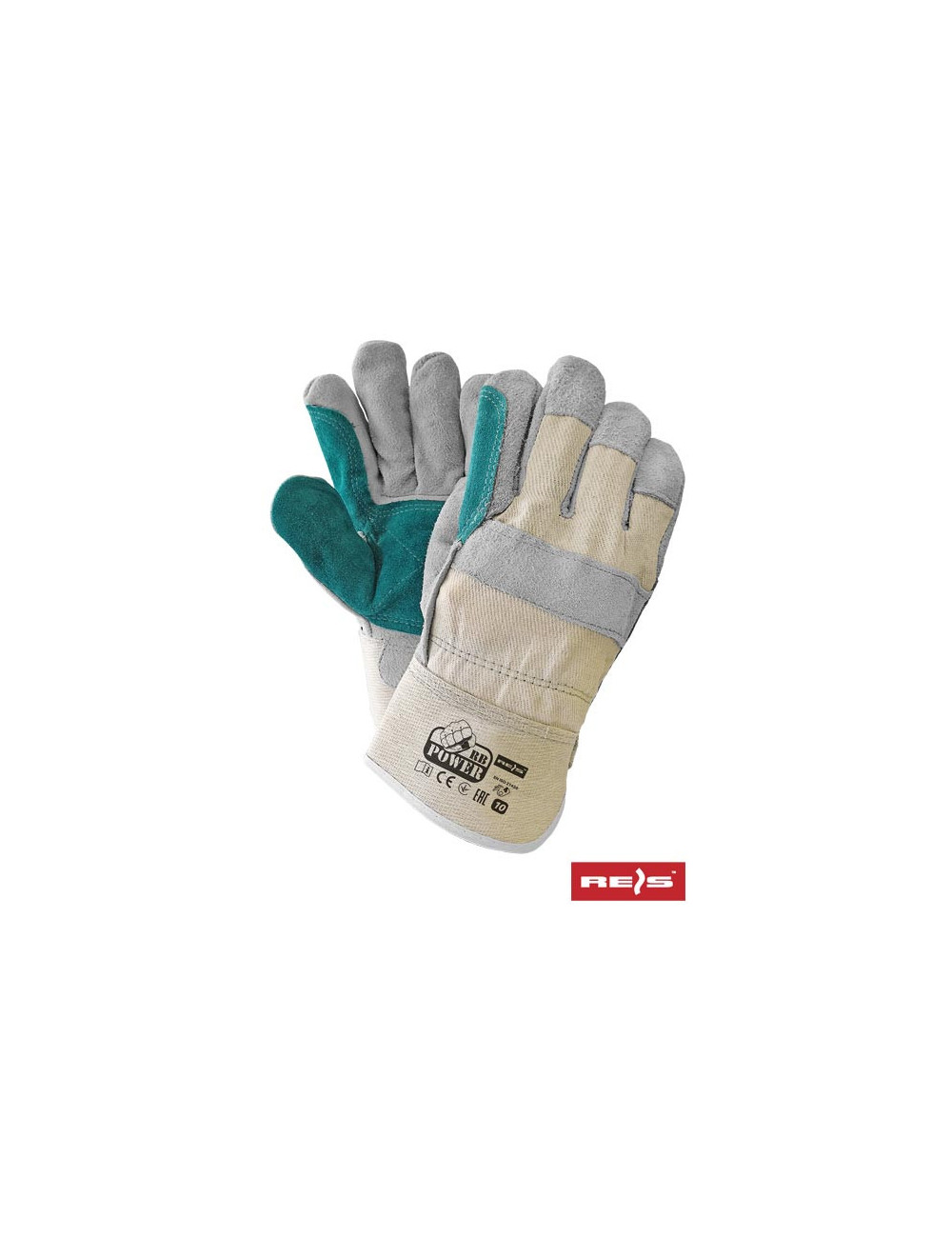 Protective gloves rbpower beige-light gray-green Reis