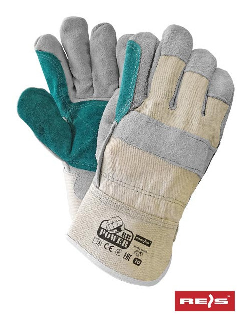 Protective gloves rbpower beige-light gray-green Reis