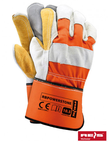 Protective gloves rbpowerstone pjsh orange-light gray-honey Reis