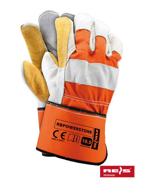 Protective gloves rbpowerstone pjsh orange-light gray-honey Reis