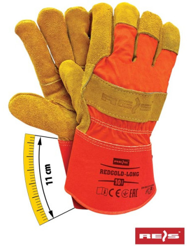 Protective gloves redgold-long cy red-yellow Reis