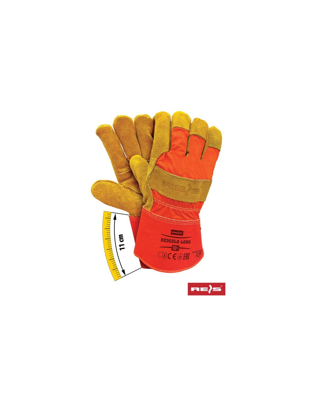 Protective gloves redgold-long cy red-yellow Reis