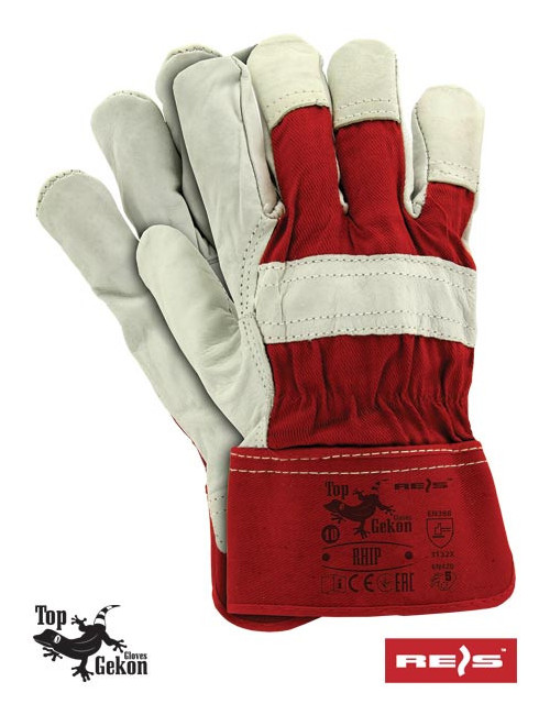 Rhip CW Schutzhandschuhe rot und weiß Reis