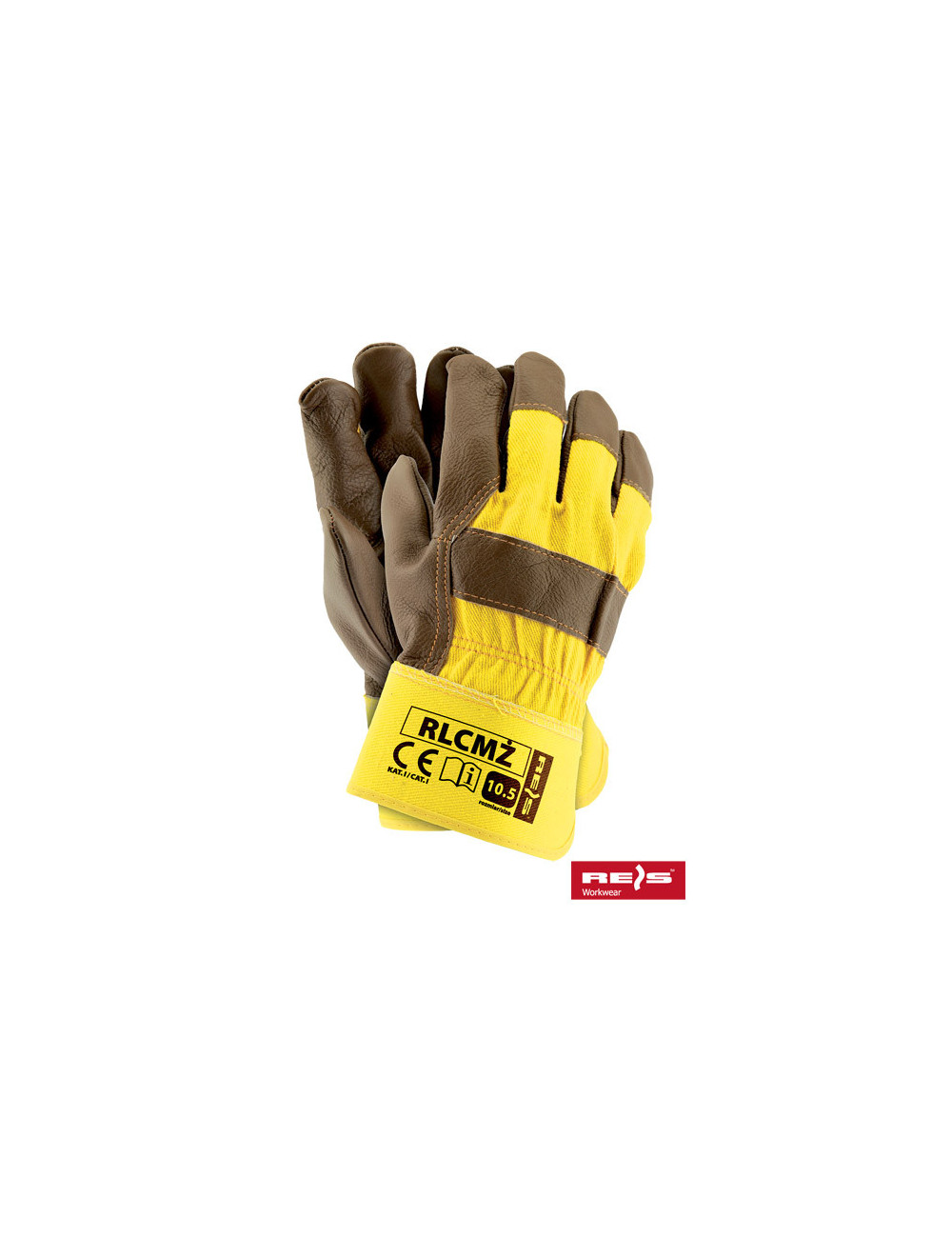 Protective gloves rlcmż yck yellow-dark color Reis